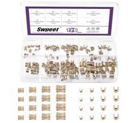 Swpeet 120Pcs Gold #3#5#8#10 Zipper Slider Retainers Kit, U Shape Top Stops and H Shape Bottom Stops, Zipper Stopper Repair Set, Zip Stopper Replacement for Bags Coats Zippers Rescue Repair