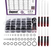 Swpeet 1235Pcs 32 Sizes Metric Nitrile Rubber O Rings Assortment Kit with 8Pcs Long and Short Pick and Hook Set, NBR O-Ring Sealing for Air Plumbing, Fuel Injector and Faucet Seal O Rings