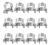 Swpeet 12Pcs 13MM-15MM 304 Stainless Steel Mini Fuel Injection Line Style Hose Clamp Assortment Kit Perfect for Automotive, Agriculture, Plant & Construction