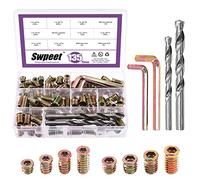 Swpeet 135Pcs Carbon Steel Color Zinc Plated Wood Inserts