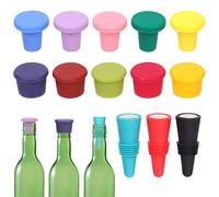 Swpeet 13Pcs 3 Styles Silicone Wine Stoppers Assortment Kit, Airtight Seal on Wine Bottles Reusable Beer Bottle Stopper Beer Glass Bottle Sealer Stoppers Beer Champagne Wine Storage Keep Fresh Tools