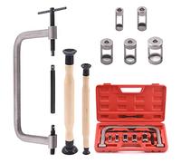 Swpeet 13Pcs Valve Spring Compressor Tools Assortment Kit, Including 5Pcs Pusher Adaptors,Extension Screws,Valve Lapper Set and Compression Bar for Motorcycle Car Small Engine Vehicle