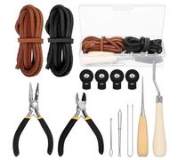 Swpeet 14Pcs Baseball Glove Tool Kit with Baseball Glove Laces/Locks Drawstring Threader Tweezer U Wire Needle Scratch Awl Leather Cutter Long Nose Pliers and Awl with Hook for Baseball Lovers