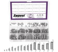 Swpeet 150Pcs 15 Different Sizes Stainless Steel Extension Spring with a Dual Hook Assortment Kit, Mechanical Extension Springs Small Spring for Home Repairs