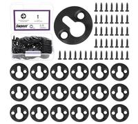 Swpeet 150Pcs 25MM/ 1Inch Black Carbon Steel Mortise Type Keyhole Hangers with Screws Kit, Keyhole Hanging Plate Picture Hanger for Picture Frame, Key, Photo, Mirror