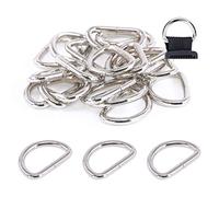 Swpeet 150Pcs Multi-Purpose Metal D Ring Semi-Circular D Ring for Hardware Bags Ring Hand DIY Accessories (3/4 Inch)