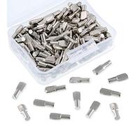 Swpeet 150Pcs Nickel Plated Spoon Shape Cabinet Furniture Shelf Support Pegs, Perfect for 5mm Shelf Holes on Cabinets, Entertainment Centers