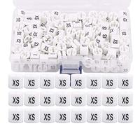 Swpeet 150Pcs White【 Sizes XS 】 Plastic Clothes Hanger Size Markers Color-Coding Hanger Sizes Hangers Tags Marker Garment Size for Wire Hangers Clothing Hangers with Storage Box