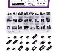 Swpeet 169Pcs 21 Types Integrated Circuit Chip Assortment Kit, Including Opamp, Oscillator, Pwm, LM324, LM358, LM386, LM393, NE5532, NE555, PC817, ULN2003, ULN2803, ICL7660S, JRC4558, LM339, TDA2030AN