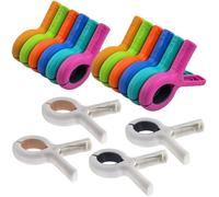 Swpeet 16Pcs 8 Colors Large Beach Towel Clips Kit, Heavy Duty Towel Holder Clips for Beach Chair, Plastic Clothes Pins for Chairs Cruise Pool, Beaches Essentials to Keep Your Towels from Blowing Away