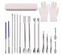 Swpeet 16Pcs Stainless Steel Capsule Filling Machine Kits for #000 00 0 1 2 3 Pill Filler, Micro Lab Scoop Spoon Lab Spatulas Lab Scoop Filling Tray Powder Tamper Tool Pill Filler Tamper Tool Spoon