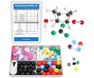 Swpeet 178 Pcs Molecular Model Kit for Inorganic & Organic Molecular Model Teacher and 16 Years and Over Teenages Kit - 69 Atoms & 30 Orbitals & 78 Links & 1 Short link remover tool - Science Toys