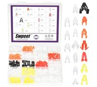 Swpeet 180Pcs 18Styles Center Console Radio DVD Dash Panel Switch Clips Assortment Kit, Body Trim Bezel Retainer Compatible with Ford GM Chrysler Toyota Nissan Honda Hyundai Suzuki Mitsubishi