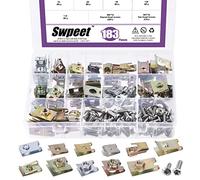 Swpeet 183Pcs Zinc Plated Auto Car U-Clip U Nut and Screw Assortment Kit, Car Clips Fasteners for Dash Door Panel Interior SAE