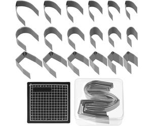 Swpeet 19Pcs 18 Sizes 3 Shapes High Carbon Steel Leather Corner Punch with Rubber Ruler Mat Assortment Kit, Strap Belt Special Shape End Punch Cutter, Leather Corner Edge Trimmer for DIY Craft