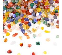 'Swpeet 1Pound Marine Milky Agate Bulk Stone Large Gemstone Crushed Pieces 0.35-0.5'' inch Tumbled Stone Chips Crushed Natural Crystal Quartz Perfect for Jewelry Making Home Decoration', 9 - 15 mm