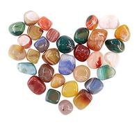 Swpeet 1Pound Marine Multicolor Agate Bulk Stone Large Gemstone Crushed Pieces 0.75-1" inch Tumbled Stone Chips Crushed Natural Crystal Quartz Perfect for Jewelry Making Home Decoration