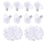 Swpeet 200 Pcs 5 mm Clear Shelf Pins, Transparent Plastic Shelf Support Pegs Shelf Holder Pins Bracket Cabinet Clips Holder for Shelf Holes on Bookcase, Cabinets and Entertainment Centers