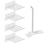 Swpeet 20Pcs 6 Inch Heavy Duty Slatwall Hooks Assortment Kit, Slatwall Accessories Slatwall Panel Hooks Garage Organization Slat Wall Hooks Pegboard Gridwall Hook Display Hook for Retail White