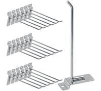 Swpeet 20Pcs 8 Inch Heavy Duty Slatwall Hooks Assortment Kit, Slatwall Accessories Slatwall Panel Hooks Garage Organization Slat Wall Hooks Pegboard Gridwall Hook Display Hook for Retail Silver