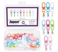 Swpeet 20Pcs Colorful Metal Double Head Lobster Claw Clasp, Lanyard Swivel Snap Hooks, Trigger Buckle Clasps, Lobster Hooks for Key Chains Purses Straps Zipper Pulls Jewelry DIY Crafts (Random Color)