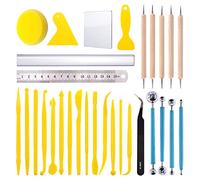 Swpeet 22Pcs Modeling Clay Sculpting Tools Kits, Ball Stylus Tool, Pottery Tools, Rubber Tip Pens, Plastic Clay Tools, Sculpting Kit for Making Modeling Clay Cake Fondant Decoration,Clay,Ceramics