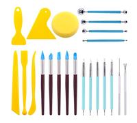 Swpeet 22Pcs Modeling Clay Sculpting Tools Kits, Ball Stylus Tool, Pottery Tools, Rubber Tip Pens, Plastic Clay Tools,Clay Needle for Making Modeling Clay Cake Fondant Decoration