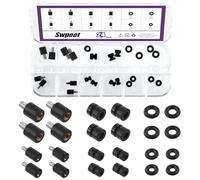 Swpeet 24Pcs M2 M3 Rubber Flight Controller Anti-Vibration Fixed Screws Damper Balls Washer O Rings Assortment Kit, Hardware Spacer Standoffs Soft Mount Vibration Shock Absorber for Flight Controller