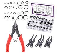Swpeet 262Pcs 4 in 1 Snap Ring Pliers with 6 Sizes 4mm to 30mm Alloy Steel External Retaining Rings Internal Circlip Snap Retaining Clip Ring Assortment Kit