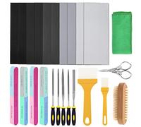 Swpeet 26Pcs Resin Sanding and Polishing Assortment Kit, Including 240# 600# 1000# 2000# 3000# 5000# Sand Papers, Resin File, Polishing Blocks, Scissors, Wooden Cleaning Brush for Polishing Resin
