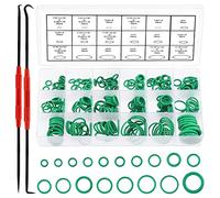 Swpeet 270Pcs Green Nitrile Rubber O Ring Assortment Kit Sealing Gasket Washer with 2Pcs Mini Precision Pick and Hook Set, Car Auto Vehicle Repair Air Conditioning Compressor Seals for Ca