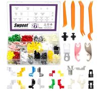 Swpeet 271Pcs 15 Sizes Car Door Lock Rod Clips with Removal Tool Kit, Left and Right Door Handle Rod End Clip Retainer, Tailgate Handle Rods Clips, Latch Locking Push Clip Compatible with Most Cars