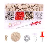 Swpeet 272Pcs Car Roof Headliner Repair Rivets Repair Button with Twist Pins and Installation Tool Kit, Bed Skirt Pins Auto Roof Snap Pins Retainer Design for Car Roof Flannelette Fixed (Beige)