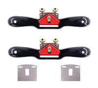 Swpeet 2Pcs 10'' Adjustable SpokeShave with Flat Base and 2Pcs Replacement Blades, Metal Blade Wood Working Hand Tool Perfect for Wood Craft, Wood Craver, Wood Working