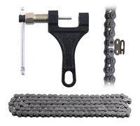 Swpeet 2Pcs 59" 420 Standard Roller Chain Motorcycle Chain 132 Links and Chain Breaker Assortment Kit, Carbon Steel Drive Chain Fits for 110cc 125cc Dirt Pit Bike ATV Quad Go Kart Scooter