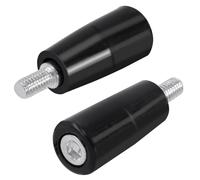 Swpeet 2Pcs M6×32mm Male Threaded Stem Revolving Handwheel, Machine Handle, Knob Handle for Milling Machine, Lathe, Grinder