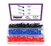 Swpeet 300Pcs Plastic Grease Fitting Cap Assortment, Grease Zerk Fitting Cap Plastic Dust Cover