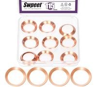 Swpeet 30Pcs 16.9×22.6×3.2MM Copper Flare Gasket Assortment Kit, 45 Degree Flare Gaskets for 3/4" Copper Pipes Tube, Flare Nuts Plugs Adapters, Air Conditioner Refrigeration Accessories