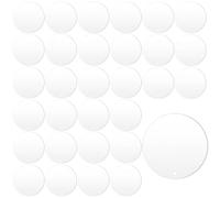Swpeet 30Pcs 2.6 Inch Thick 2mm Clear Acrylic Circle Sheet with Hole Kit, Round Transparent Acrylic Disk Ornament Blank Sheets for Art Project Painting DIY Craft