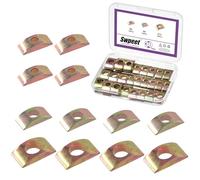 Swpeet 30Pcs 3 Sizes M6 M8 M10 Half Moon Nut Washers Assortment Kit, Galvanized Iron Solid Half Moon Lock Washer, Spacer Connector Hardware Fittings for Furniture Connect