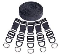 Swpeet 30pcs Flat Heavy Duty Dual Adjustable Side Release Plastic Buckles, silver, 15 mm