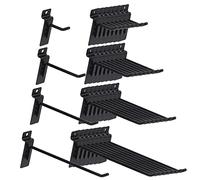 Swpeet 32Pcs 4 Sizes 2" 4" 6" 8" Heavy Duty Slatwall Hooks Assortment Kit, Slatwall Accessories Slatwall Panel Hook Garage Organization Slat Wall Hooks Pegboard Gridwall Hook Display