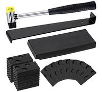 Swpeet 33Pcs Laminate Wood Flooring Installation Kit, Including Heavy Duty Double-Faced Mallet with Non Slip Soft Handle, Upgraded Pull Bar with Tapping Block and 30Pcs Spacers