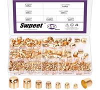 Swpeet 345Pcs 7 Sizes 4/5/6/7/8/10/12 mm KC Golden Metal Cord End Cap Assortment Kit, Leather Ends Caps, Column End Cap Terminators, Leather Cords Ends Bead Cap for DIY Bracelet Jewelry Making