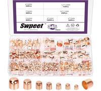 Swpeet 345Pcs 7 Sizes 4/5/6/7/8/10/12 mm Rose Gold Metal Cord End Cap Assortment Kit, Leather Ends Caps, Column End Cap Terminators, Leather Cords Ends Bead Cap for DIY Bracelet Jewelry Making