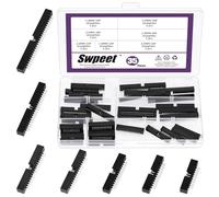 Swpeet 35Pcs 2.0 mm Pitch 20 24 26 30 34 40 50 Pin DIP IC Sockets Adaptor Assortment Kit, DIP IC Connector, Box Header Connector, Double Row Straight Pin Header for PCB Board