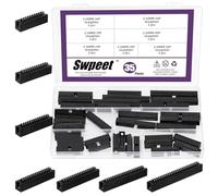 Swpeet 35Pcs 2.54 mm Pitch 20 24 26 30 34 40 50 Pin DIP IC Sockets Adaptor Assortment Kit, DIP IC Connector, Box Header Connector, Double Row Straight Pin Header for PCB Board