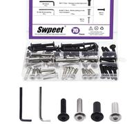 Swpeet 36Pcs M6×25 Nickel Plated Sliver Hex Drive Socket Cap Barrel Kit