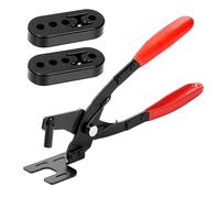 Swpeet 3Pcs 10 Inch Exhaust Hanger Removal Pliers and 4 Hole Exhaust Hanger Rubber Set, Universal Exhaust Insulators Muffler Hangers Removal Tool, 25 Degree Offset for Access in Hard to Reach Place