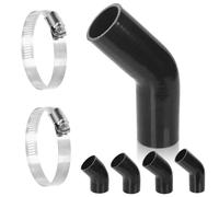 Swpeet 3Pcs 2 Inch - 51mm 45 Degree Elbow 4-Ply Reinforced Silicone Hose Kit with 46-70mm 304 Stainless Steel T Bolt Clamps, Automotive Pure Silicone Hose for Turbo Intake Intercooler